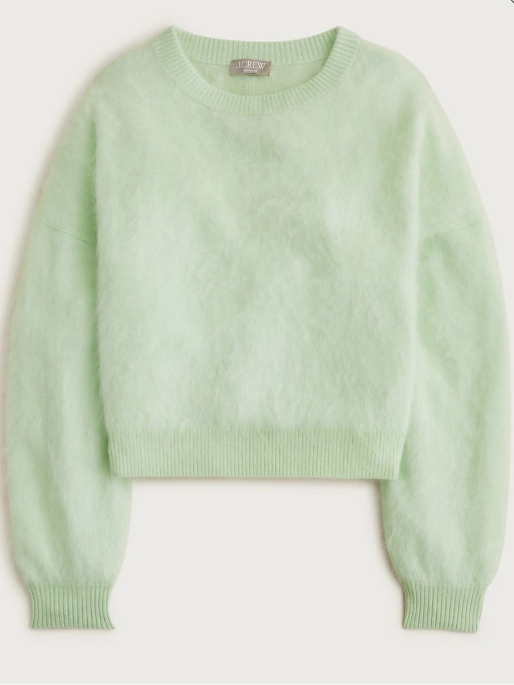 J. Crew Brushed cashmere blouson-sleeve sweater